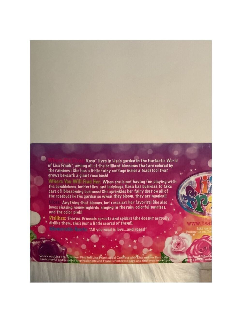 Lisa Frank “Rosa Fairy” Portfolio Folder - Colorful Floral Stationery - Picture 4 of 5